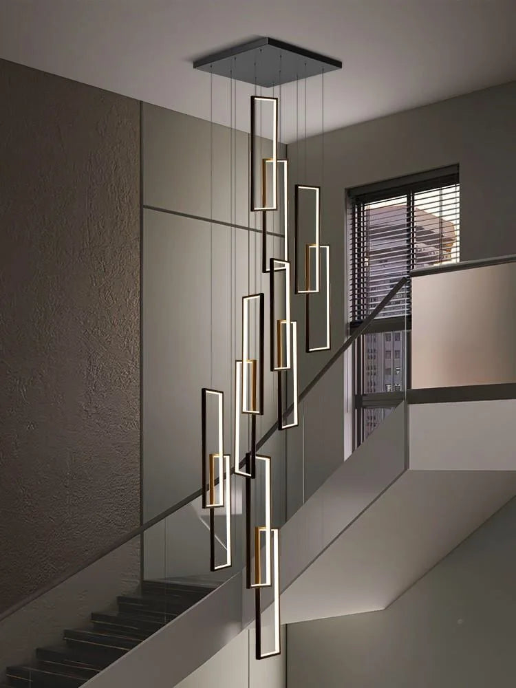 DecorBites™ Rectangular LED Chandelier for Modern Living Spaces
