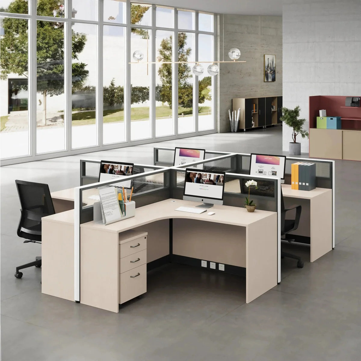 Remy · L-Shaped Cubicle Workstation