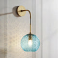 DecorBites™ Retro Glass Globe Wall Lamp: Pink/Yellow/Blue with Brass Finish