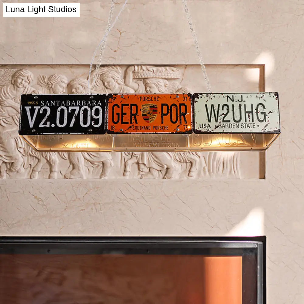 DecorBites™ Retro Industrial Metal Pendant Light - 5 Bulbs - Rectangle Shape - Ideal for Dining Table