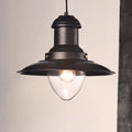 DecorBites™ Retro Loft Saucer Ceiling Pendant Light in Black/White for Coffee Shop