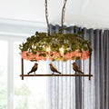 DecorBites™ Retro Metal Birdcage Ceiling Light with Flower Decor - Brass Finish, 2/3/4 Heads - Perfect for Restaurants and Islands