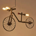 DecorBites™ Retro Style Iron Piping Bicycle Hanging Lamp - 3 Bulbs Ceiling Light - Black