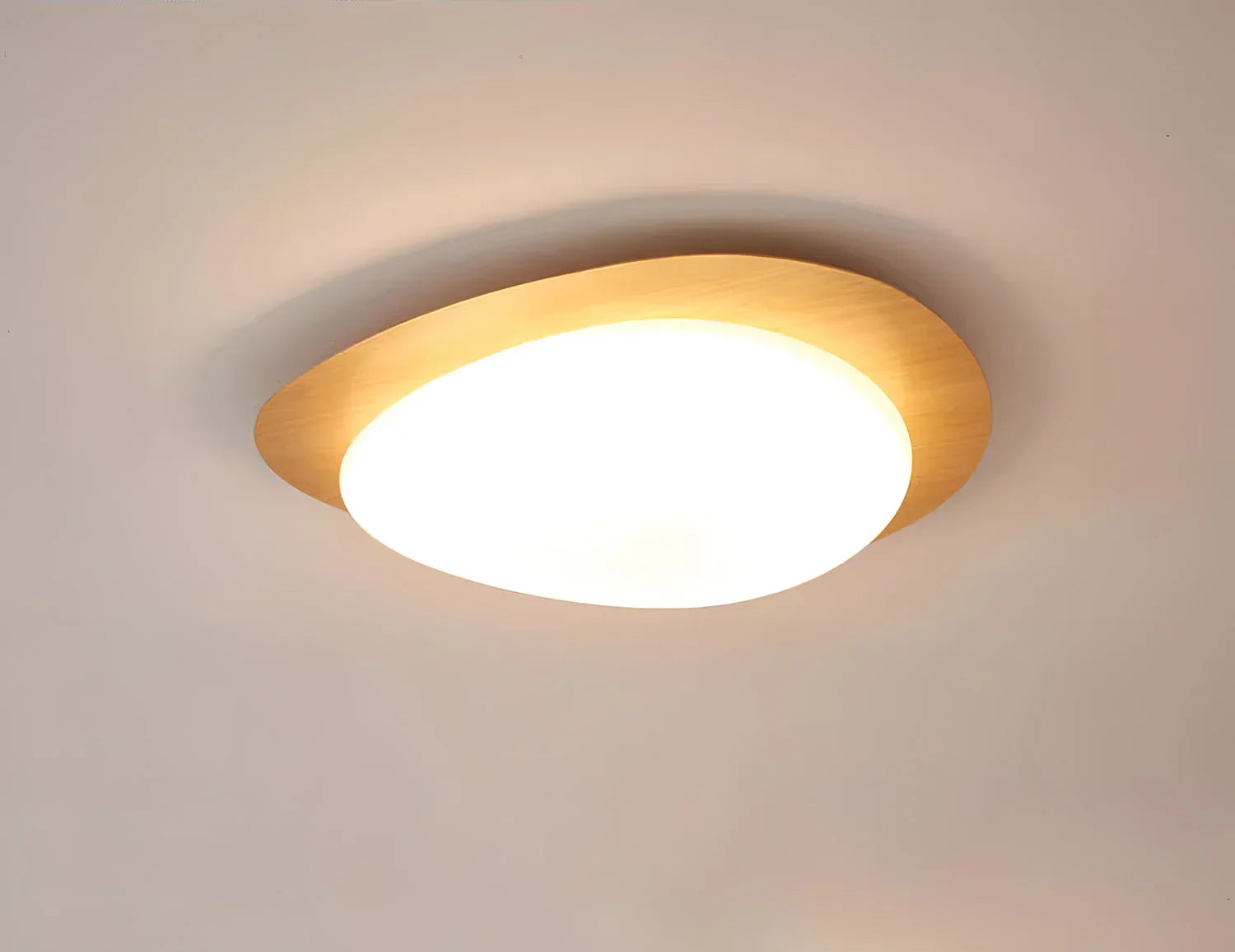 DecorBites™ Retro-Style Walnut Acrylic Ceiling Light
