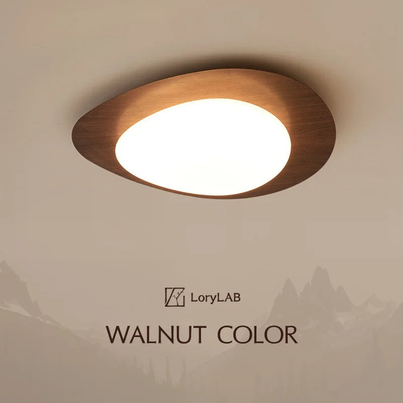 DecorBites™ Retro-Style Walnut Acrylic Ceiling Light