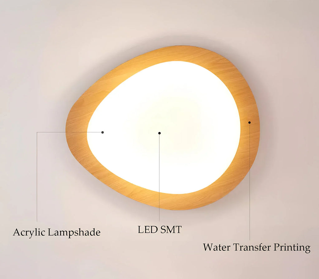 DecorBites™ Retro-Style Walnut Acrylic Ceiling Light