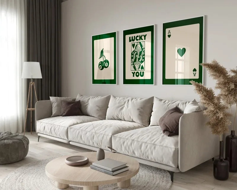 DecorBites™ Retro Wall Art Posters Set - Luck Queen Ace