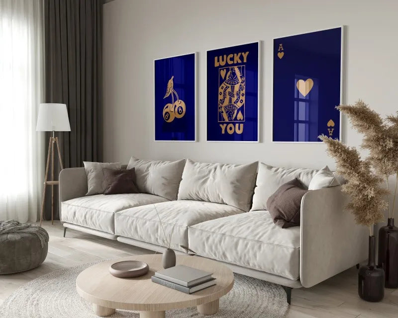 DecorBites™ Retro Wall Art Posters Set - Luck Queen Ace