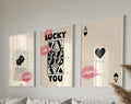 DecorBites™ Retro Wall Art Posters Set - Luck Queen Ace