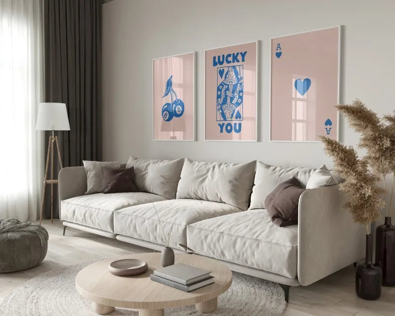 DecorBites™ Retro Wall Art Posters Set - Luck Queen Ace