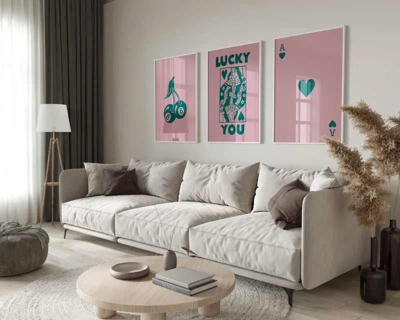 DecorBites™ Retro Wall Art Posters Set - Luck Queen Ace