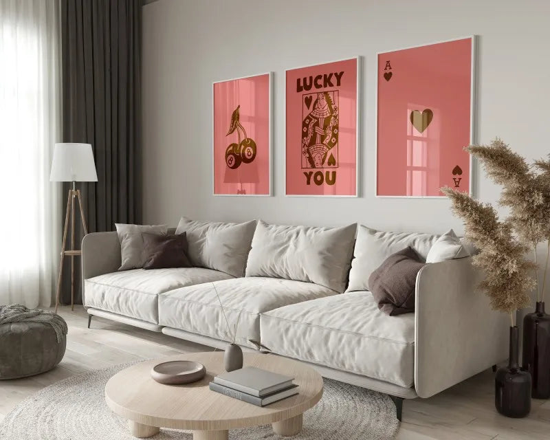 DecorBites™ Retro Wall Art Posters Set - Queen of Hearts-Ace Canvas