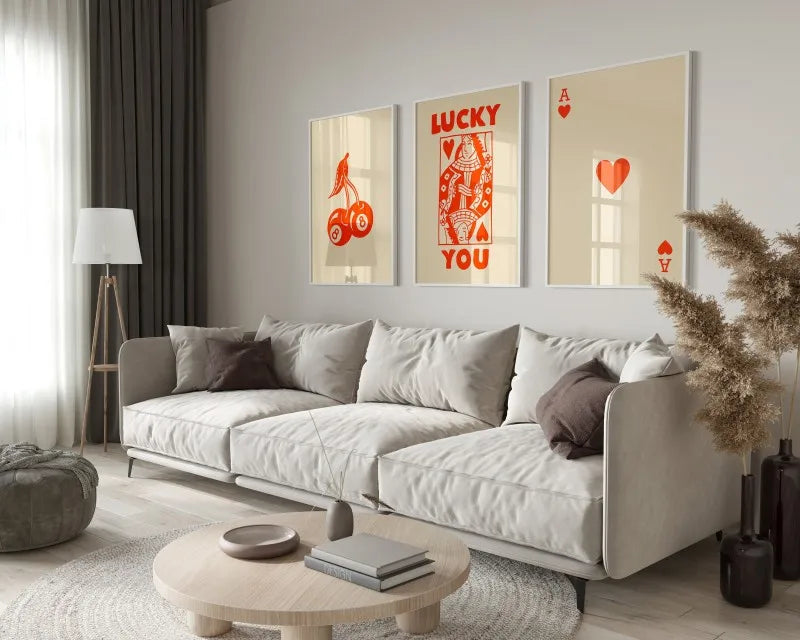 DecorBites™ Retro Wall Art Posters Set - Queen of Hearts Theme