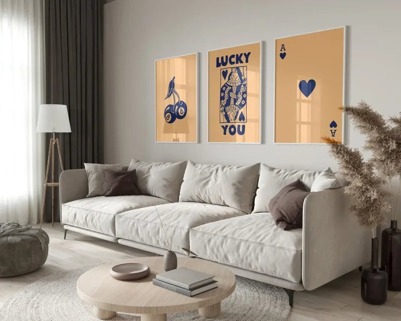 DecorBites™ "Retro Wall Art Posters Set: Queen of Hearts Theme"