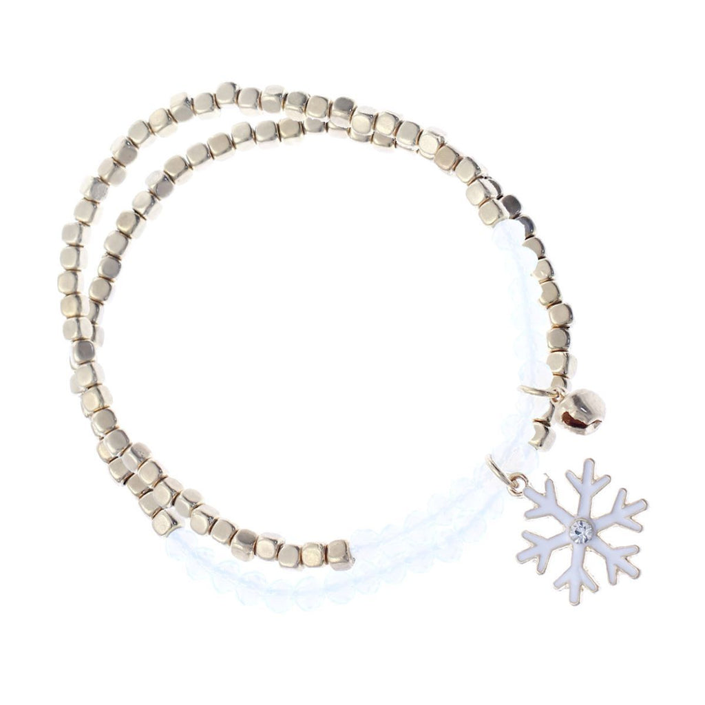 Bracelet Set 2 Pcs White Snowflake Stylish Jewelry Accessories