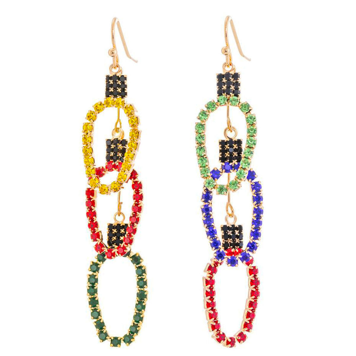 Statement Multi Xmas Light Earrings Triple Twinkle Delight Stylish Holiday Jewelry