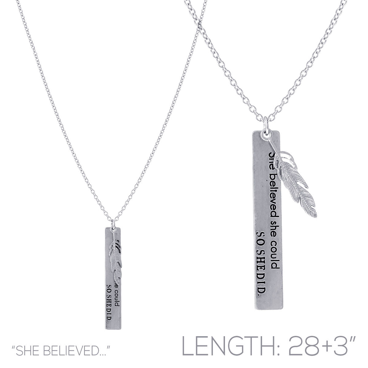 Statement Long Silver Necklace She Believed Stylish Jewelry Accessory