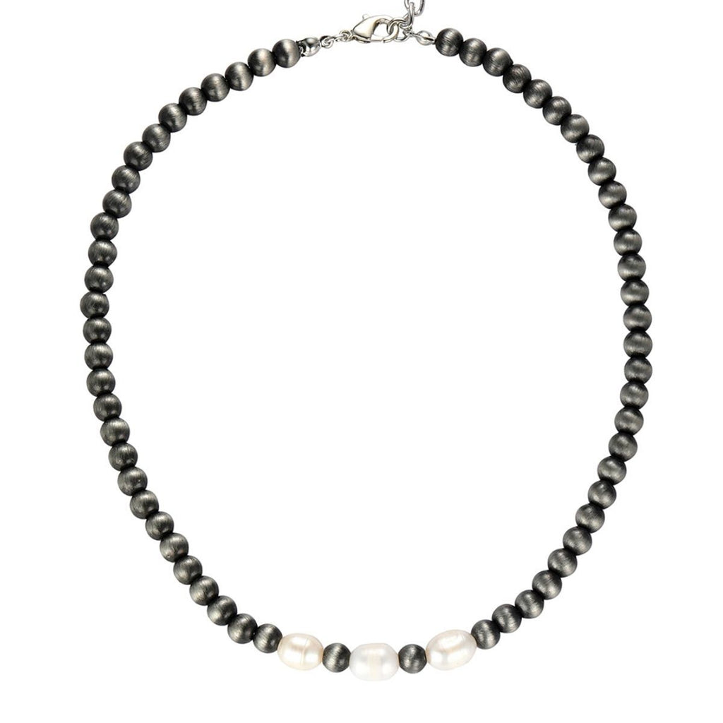 Statement Necklace Freshwater Pearl Faux Navajo Stylish Chic Accessory