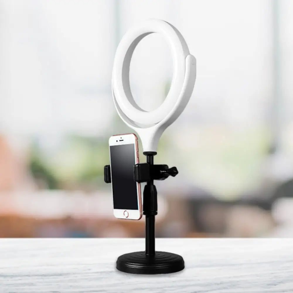 DecorBites™ Rotatable LED Round Mirror Light with USB Port- Modernist Metallic Flush Lighting, White