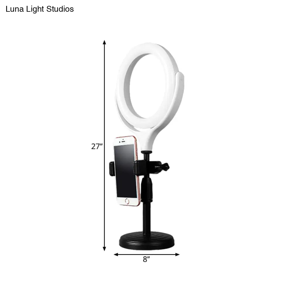 DecorBites™ Rotatable LED Round Mirror Light with USB Port- Modernist Metallic Flush Lighting, White