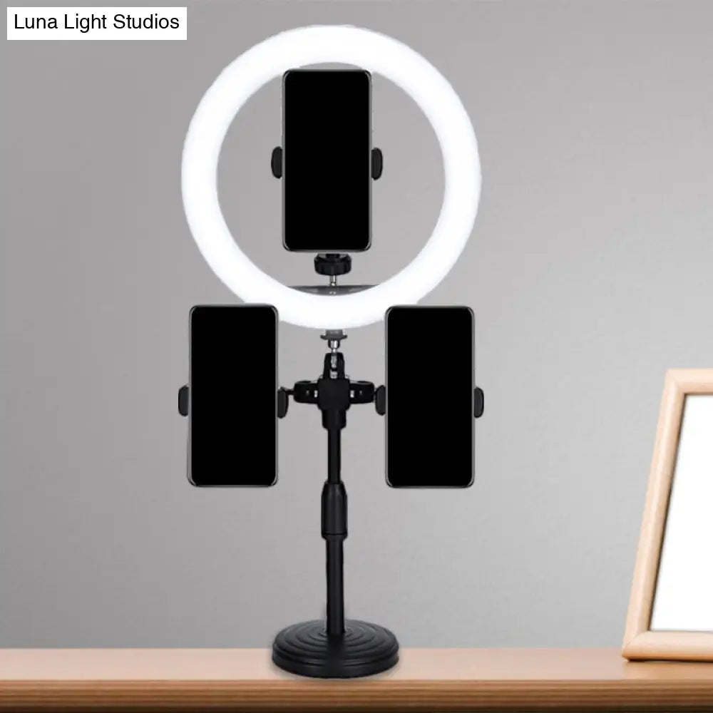 DecorBites™ Round Minimalist LED Mirror Lamp with USB and Metallic Shade - Black Finish