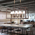 DecorBites™ Rustic 8-Light Island Pendant Fixture with Traditional Fabric Barrel for Dining Room Lighting