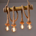DecorBites™ Rustic Bamboo Tube Hanging Light with Exposed Bulb – Ideal for Restaurant, Island, and Ceiling