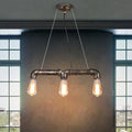 DecorBites™ Rustic Bronze Island Pendant Light: Plumbing Pipe Iron Ceiling Lighting for Living Room
