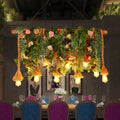 DecorBites™ Rustic Brown Hemp Rope Island Light with 10 Exposed Bulbs, Plant Decoration