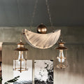 DecorBites™ Rustic Caged Shade Island Lamp with Clear Glass - Antique Brass/Aged Silver