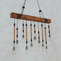 DecorBites™ Rustic Island Light with Multiple Open Bulbs and Wooden Beam