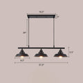 DecorBites™ Rustic Metal 3-Head Hanging Ceiling Light - Lid Shaped Bistro Island Lamp in Dark Coffee