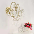 DecorBites™ Rustic Metal Wall Mount Lamp with Crystal Accent - Gold Sconce Light