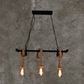DecorBites™ Rustic Metallic Water Pipe Hanging Lamp with Hemp Rope - Black Restaurant Chandelier