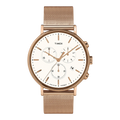 Timex Fairfield Chronograph 41mm Men Watch Rose-Gold-Tone/White