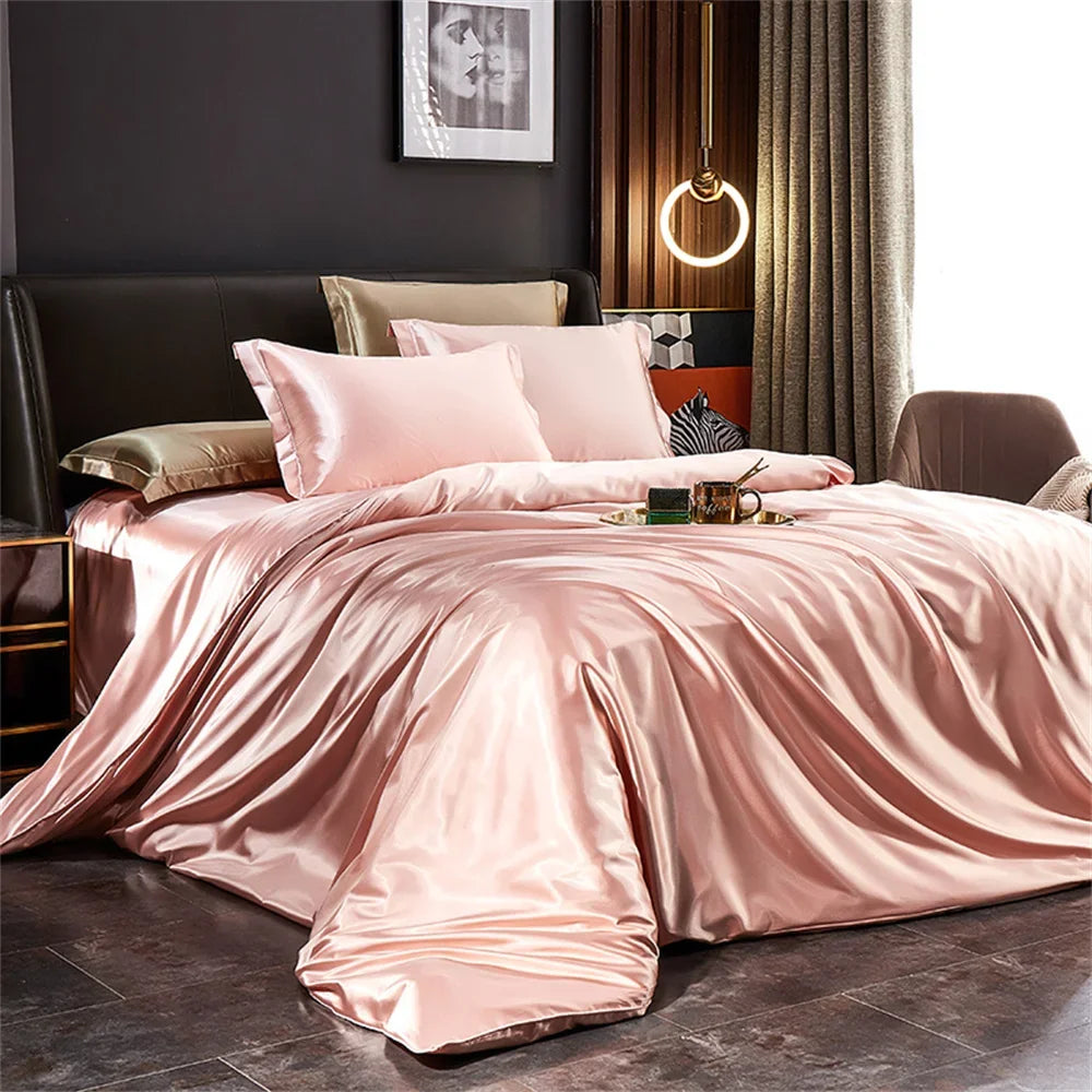 DecorBites™ Silk Bedding Set: Luxury Satin Sheets & Pillowcases