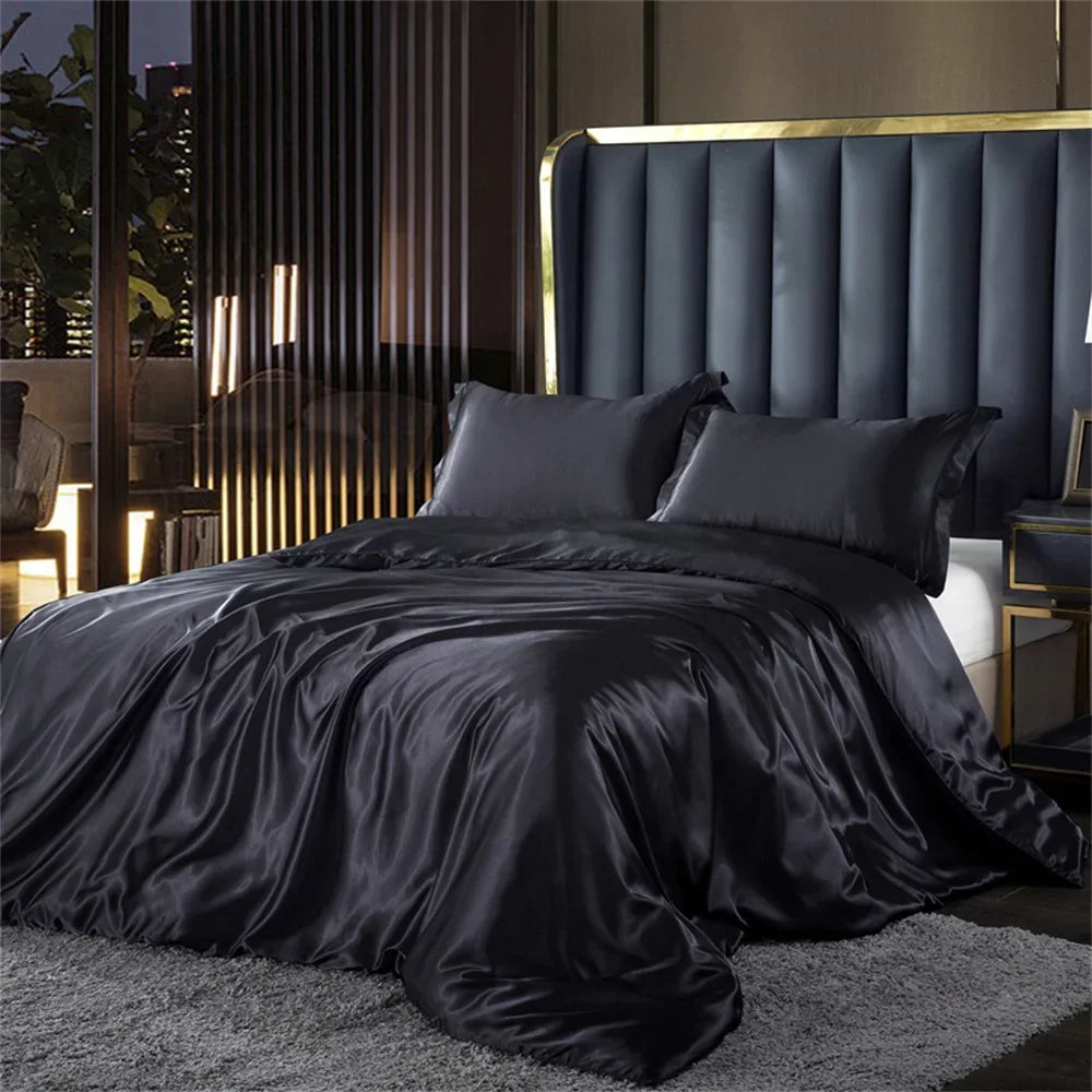 DecorBites™ Silk Bedding Set: Luxury Satin Sheets & Pillowcases