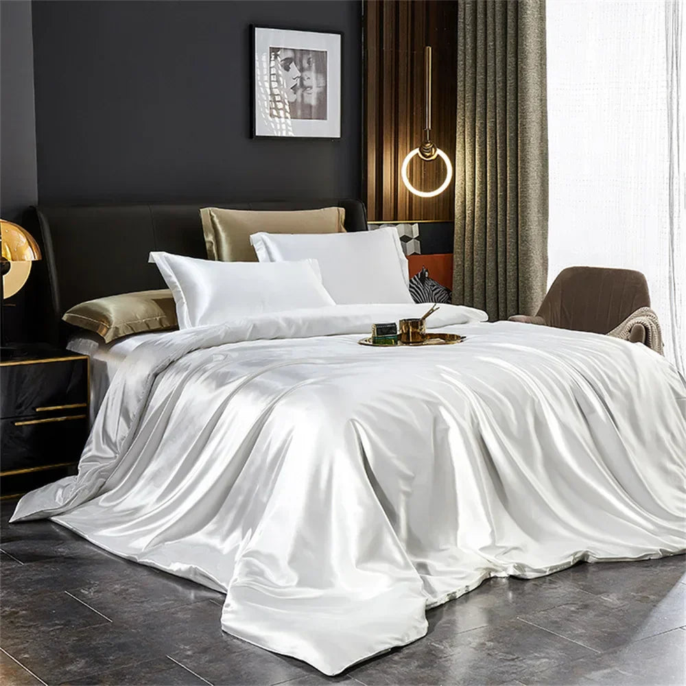 DecorBites™ Silk Bedding Set: Luxury Satin Sheets & Pillowcases