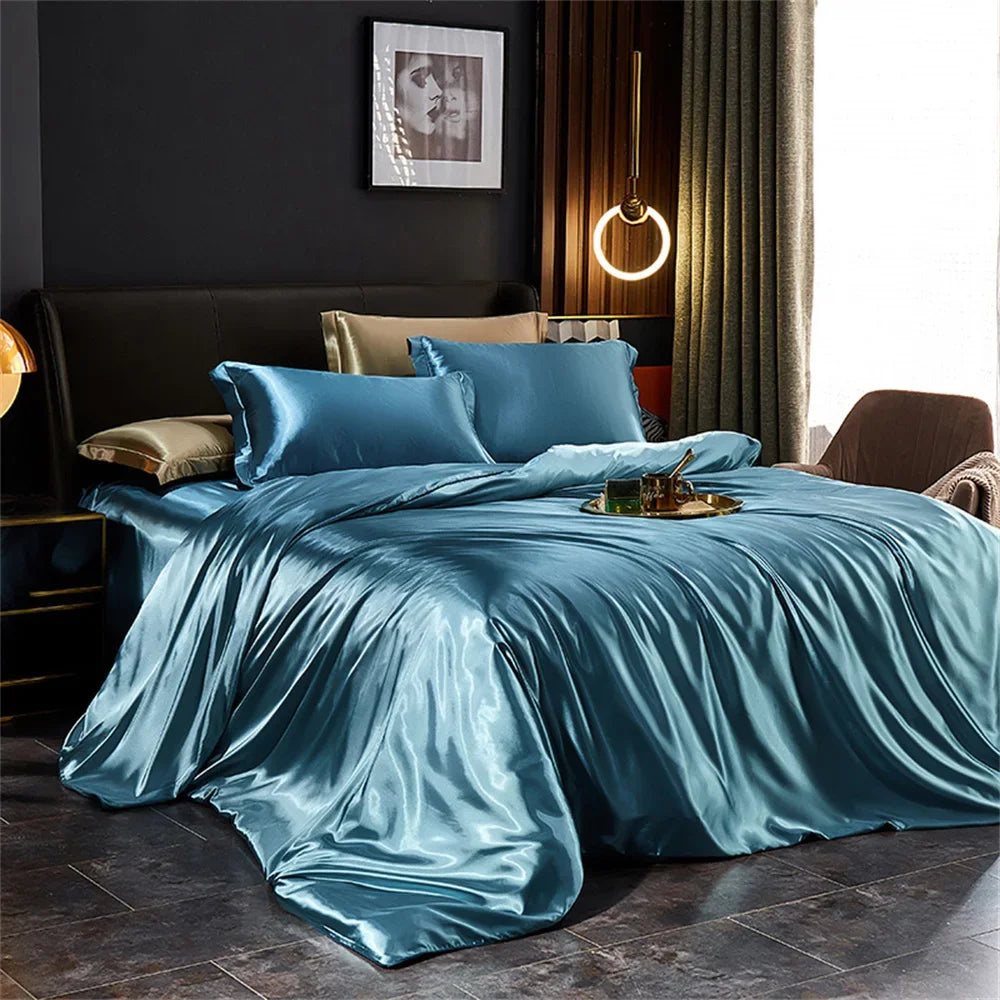 DecorBites™ Silk Bedding Set: Luxury Satin Sheets & Pillowcases