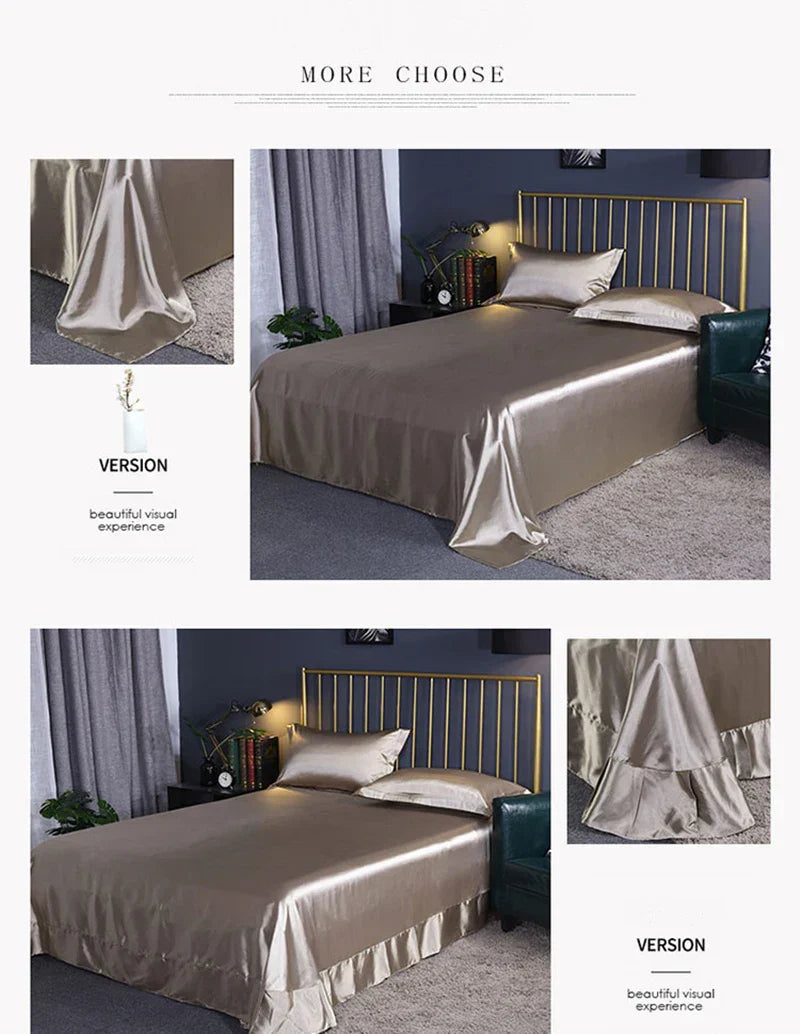 DecorBites™ Silk Bedding Set - Luxury Solid Color King/Queen/Twin