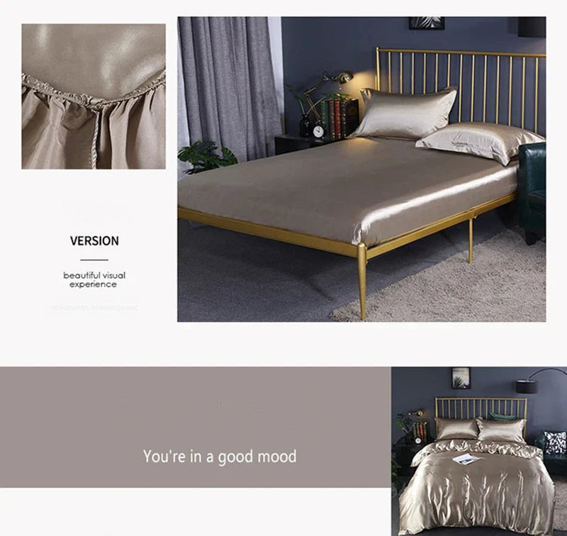 DecorBites™ Silk Bedding Set - Luxury Solid Color King/Queen/Twin
