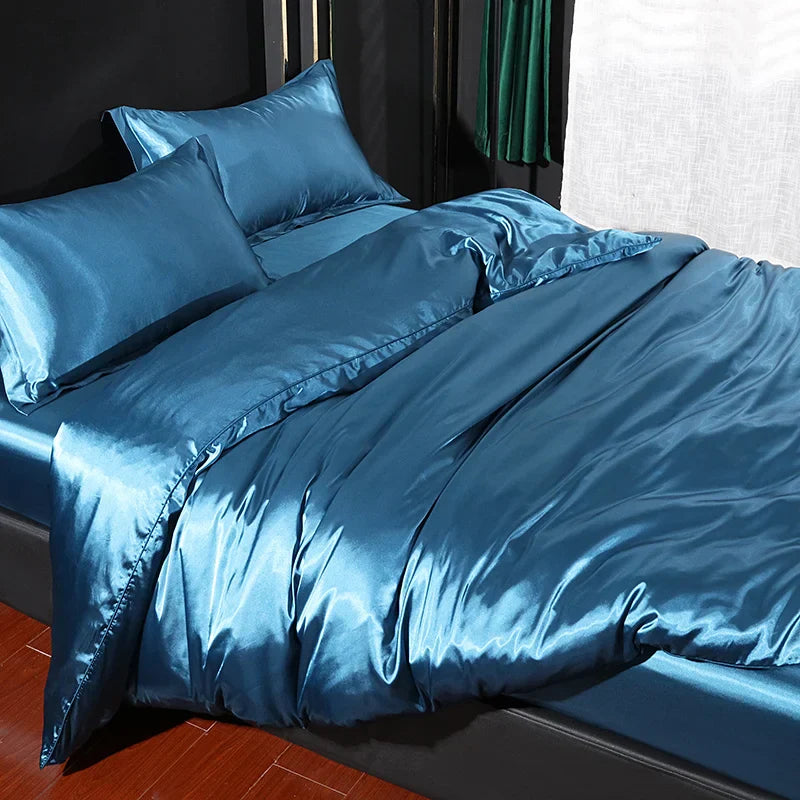 DecorBites™ Silk Bedding Set - Luxury Solid Color King/Queen/Twin