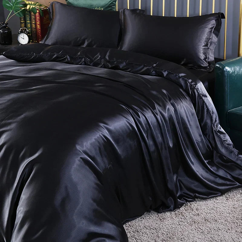 DecorBites™ Silk Bedding Set - Luxury Solid Color King/Queen/Twin