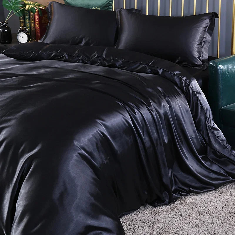 DecorBites™ Silk Bedding Set - Luxury Solid Color King/Queen/Twin
