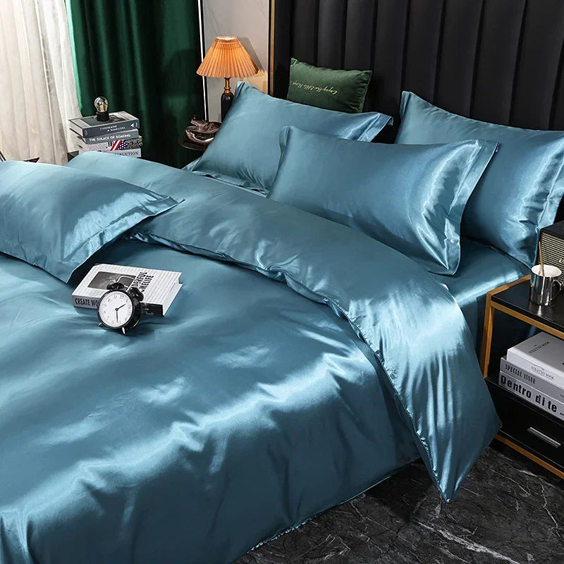 DecorBites™ Silk Luxury Bedding Set - King Queen Twin Size