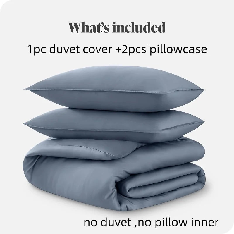 DecorBites™ Silky Cooling Duvet Cover Set, 3pcs Full/Queen/King