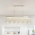 DecorBites™ Silver LED Crystal Island Pendant - Sleek and Contemporary Ceiling Suspension Lamp