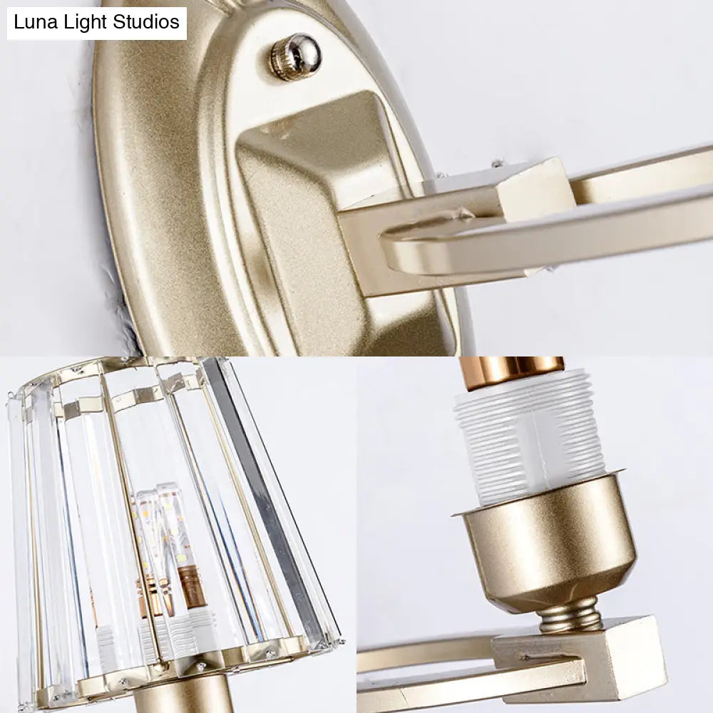 DecorBites™ Silver Modern Cylinder Crystal Wall Light Fixture for Living Room - 1/2 Lights Sconce