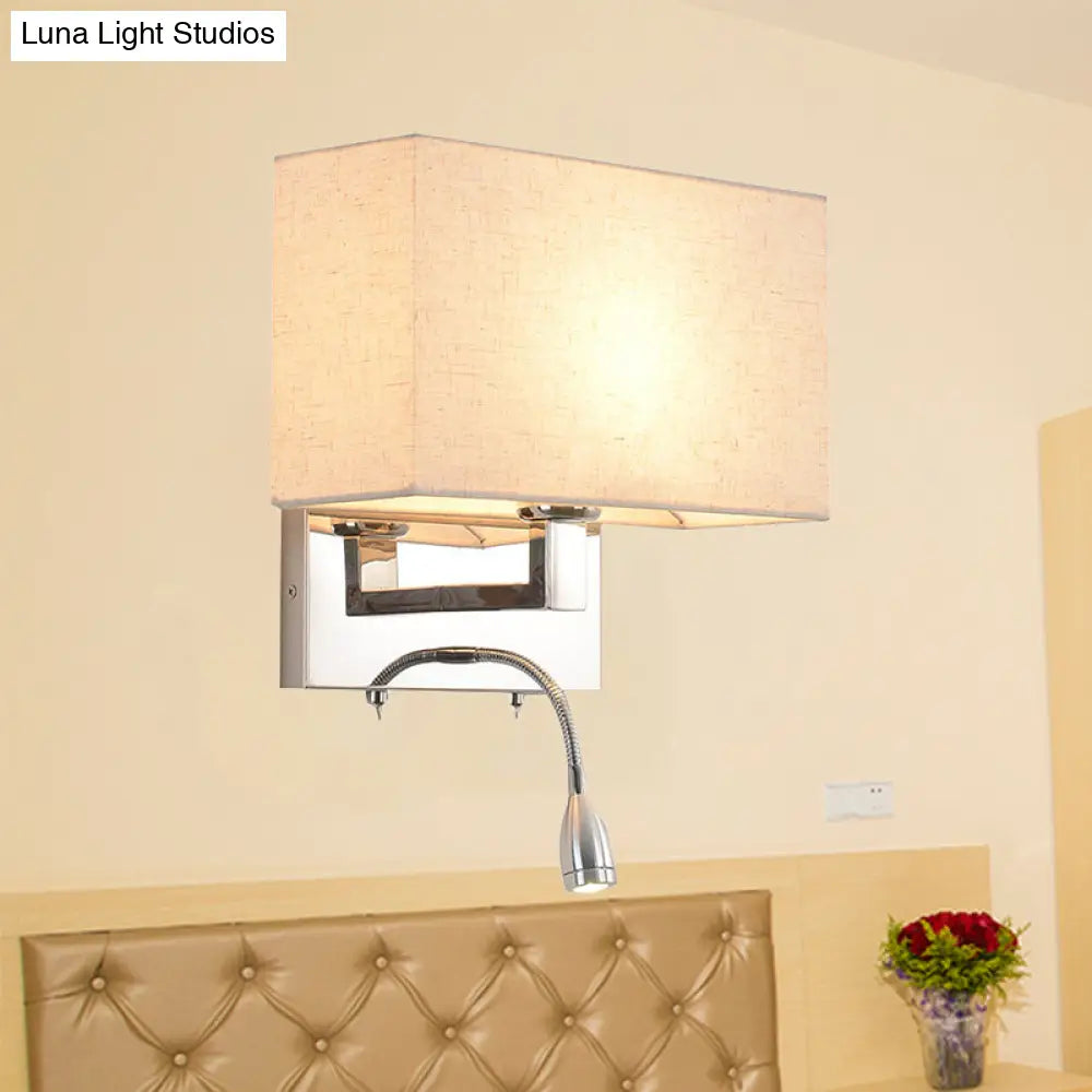 DecorBites™ Simple Beige Fabric LED Wall Light Sconce for Bedroom