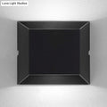DecorBites™ Simple Style Matte Black LED Wall Sconce Lamp with Metallic Squared Shade - Warm/White Lighting for Balcony